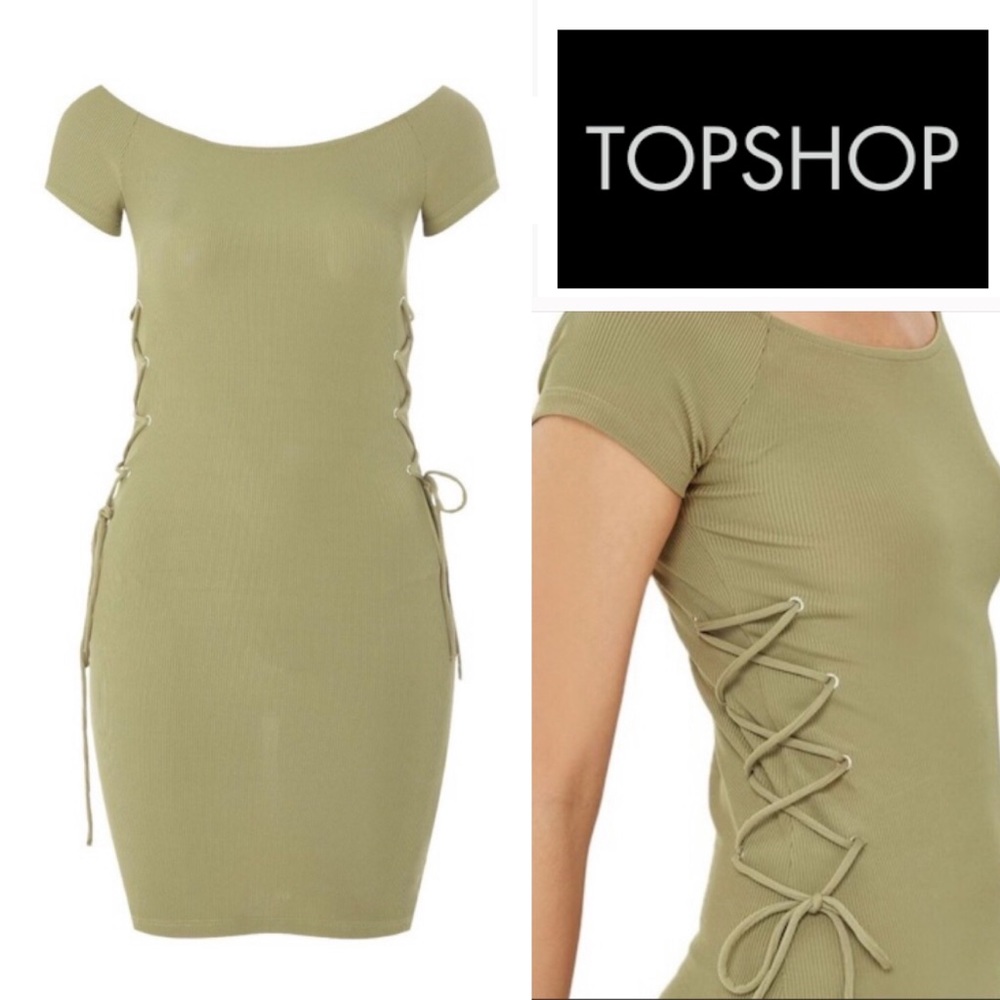 TOPSHOP• Sassy Side Bodycon Lace Dress
